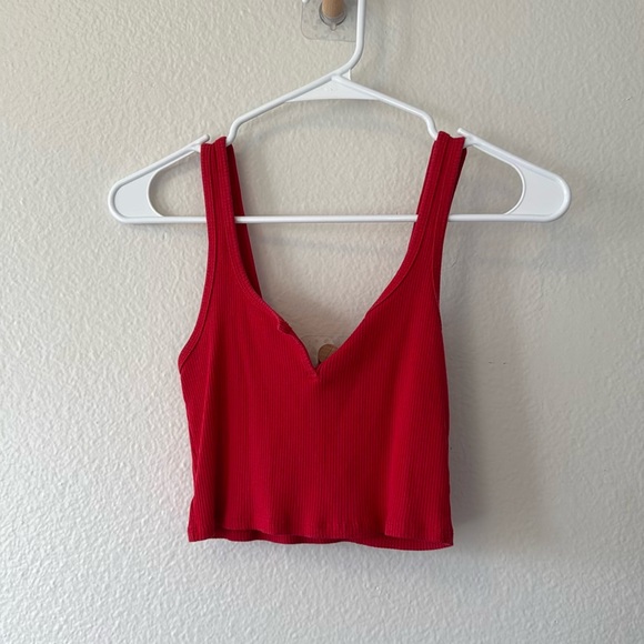 Red Ribbed Tank Top - Picture 2 of 2